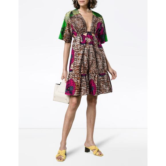 Stella McCartney Patterned Gabrielle mini dress cut out back sz IT 46 / US 12 - Picture 13 of 15